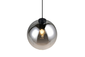 B-Ware Reality Leuchten Liora Pendant Light, Smoky Grey, Ø 25 Cm, Glass, E27