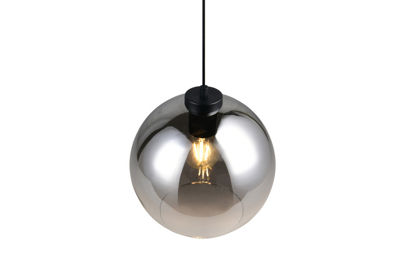 Reality Leuchten Liora Pendant Light, Smoky Grey, Ø 25 Cm, Glass, E27 - 4017807682366