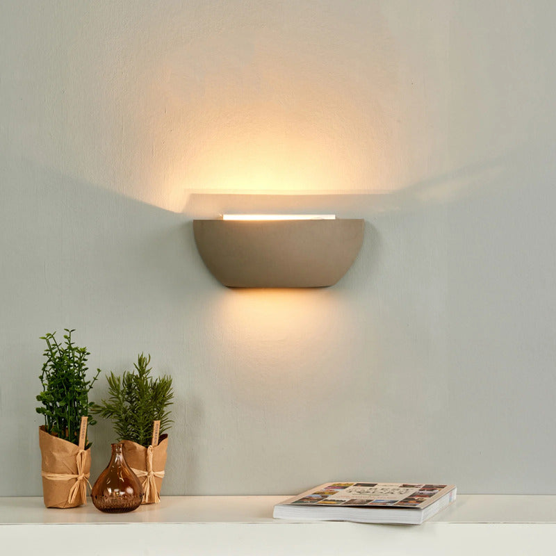 Lindby Wandleuchte Lampe Renata LED Wandlampe dimmbar grau Beton 24,5x9,5cm - 4251096524444