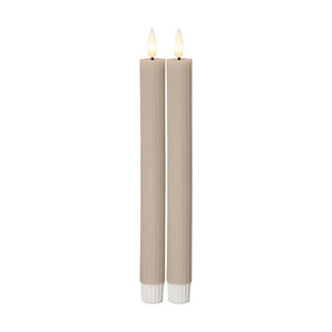 3x B-Ware startrading LED-Kerze Flamme Kerze beige 25 cm Wachs Batterie 2er-Pack 3 SETS