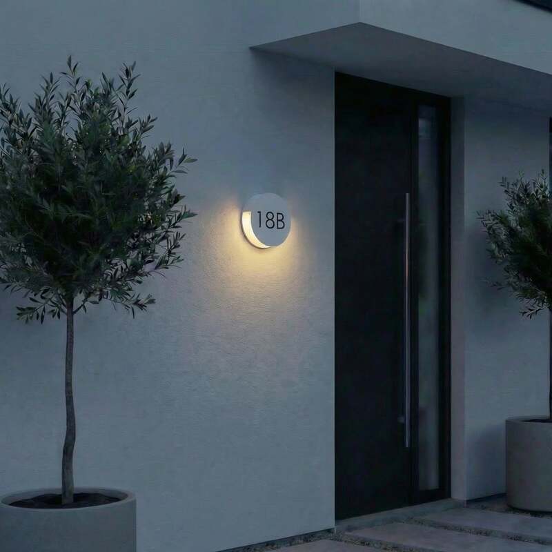 Lucande Außenwandleuchte Advero LED Garten hellgrau CCT Hausnummern Buchstaben - 4255830908873
