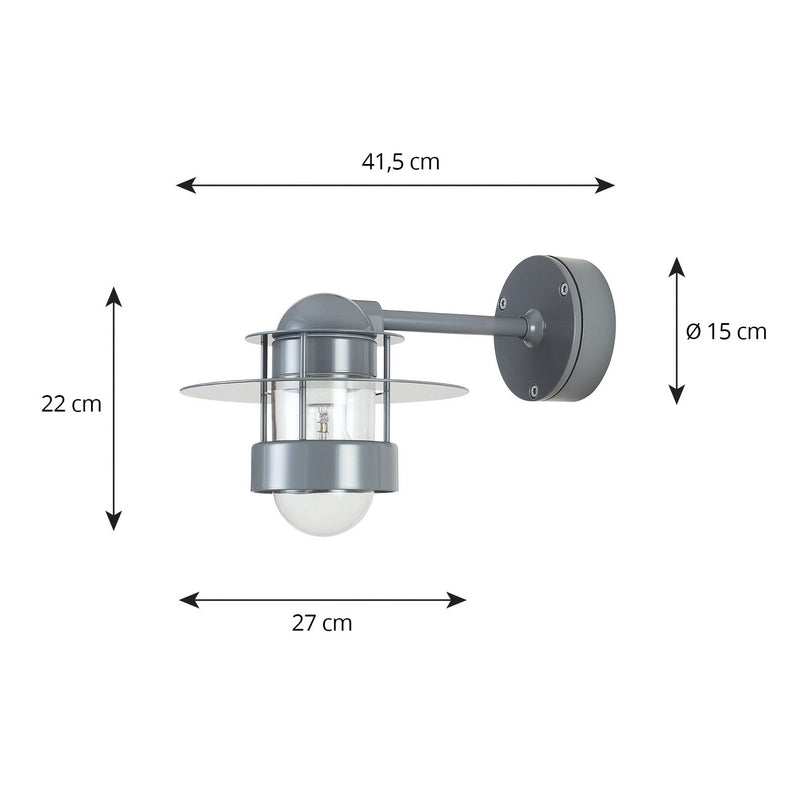 Louis Poulsen Außenwandleuchte Albertslund grau Designer Wandleuchte 41,5cm IP44 - 5703411084335