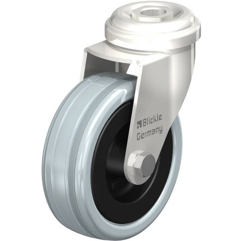 Blickle Lenkrolle Rad-Durchmesser 75mm Tragfähigkeit 60kg grau mit Rückenloch - 4047526082246