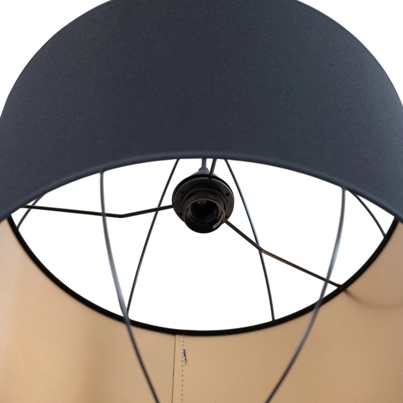 Lantern Pendelleuchte Hängelampe Schwarz Gold Stoff E27 - 5905317606943