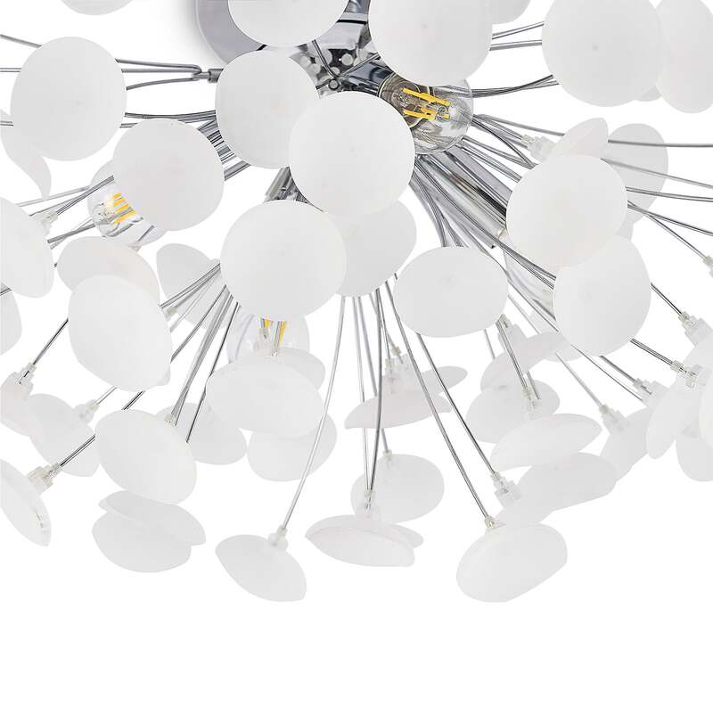 Lindby Deckenleuchte Yurina LED Lampe Leuchte dimmbar chrom weiß Ø 56 cm 34 cm - 4251096599480