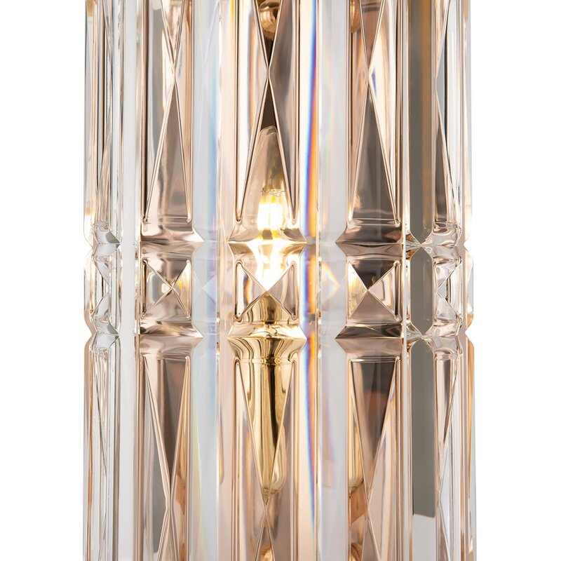 Maytoni Wandleuchte Wandlampe Facet Glas Metall E14 H25cm gold transparent - 4251110099699