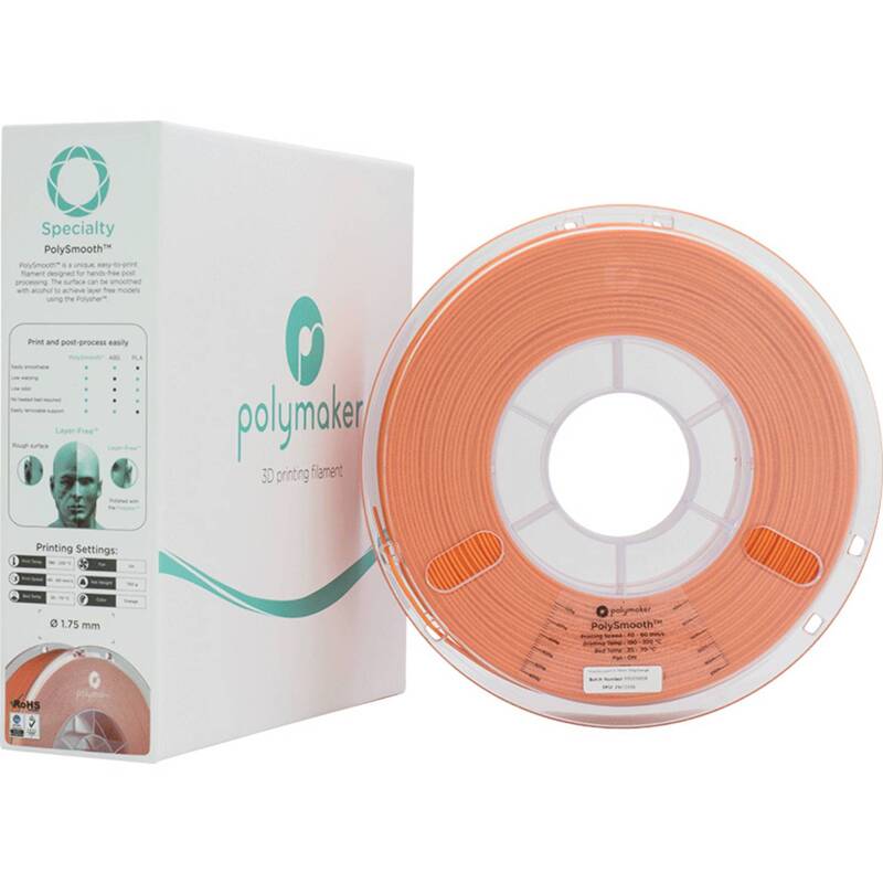 Polymaker Filament Druckmaterial PVB PolySmooth polierbar Orange 1.75 mm 750 g - 6938936710813