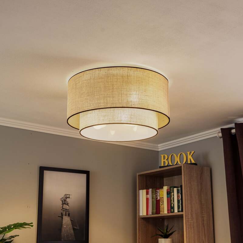 Euluna Deckenlampe Boho jute & black Ø60cm Deckenlampe Deko-Deckenlicht Leuchte - 5903689183086