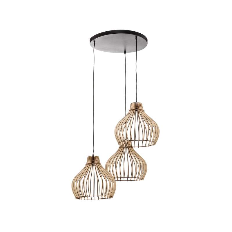 Euluna Hängeleuchte Barrel LED Pendelleuchte dimmbar rustikal Holz schwarz 50cm - 5907623620620