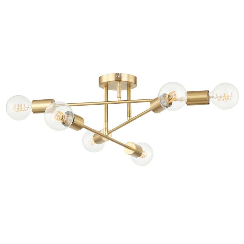 Lindby Deckenleuchte Aloria 6-flammig LED Lampe gold dimmbar Metall 55x55cm - 4251911771305