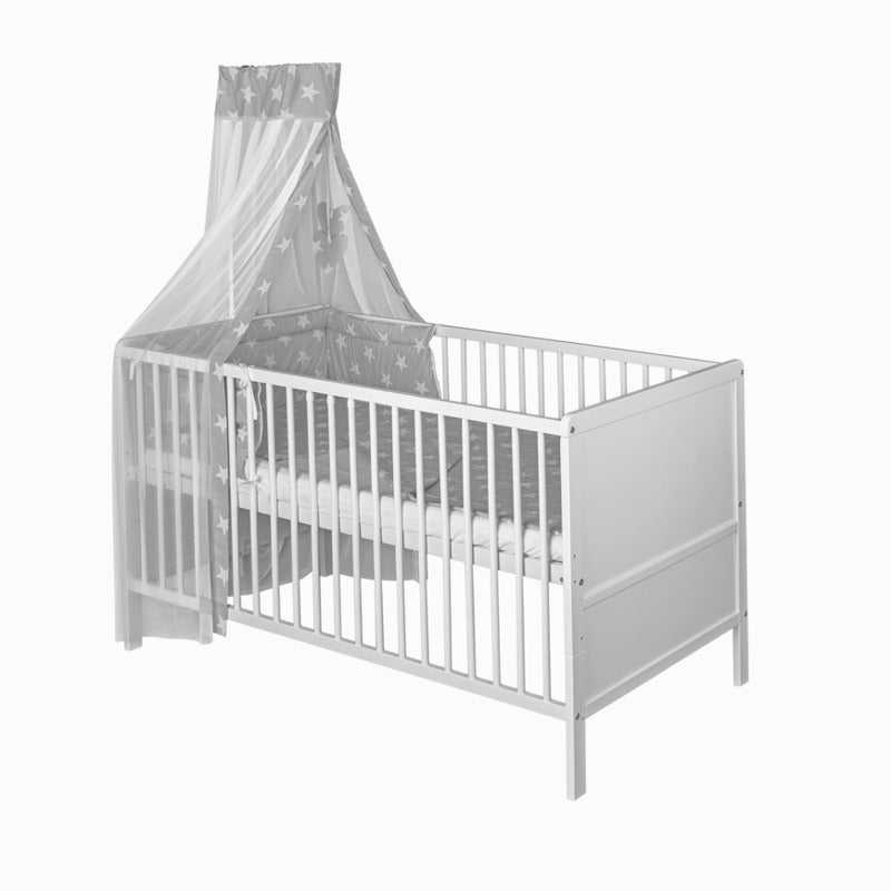 AMAL II Komplettbett Upsala mit Voile Himmel Kinderbett Babybett Bettwäsche B817 - 5907751413132