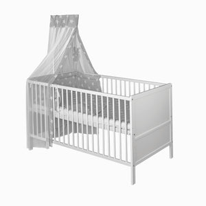 B-Ware AMAL II Komplettbett Upsala mit Voile Himmel Kinderbett Babybett Bettwäsche B817