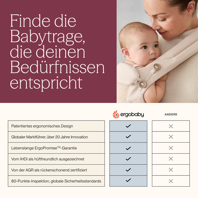Ergobaby Babytrage Omni Classic Mesh grau Unterstützung Anhock-Spreiz-Haltung - 1220000760370