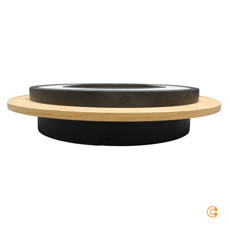 JUST LIGHT Deckenleuchte Lampe LED Holz schwarz Tola rund Warmweiß 3000K - 4043689000516