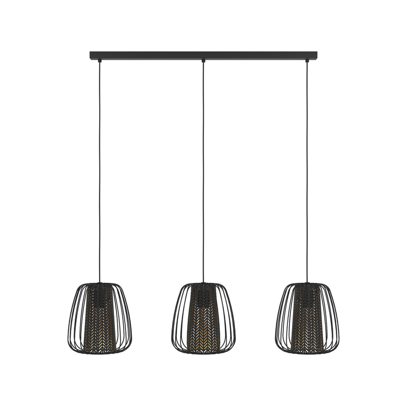 Eglo Hängeleuchte Curasao LED Pendelleuchte Lampe 3-flammig dimmbar schwarz gold - 9002759996628