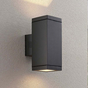B-Ware Lucande Stani Außenwandleuchte Wandleuchte Außenlampe 2-flammig E27 dunkelgrau