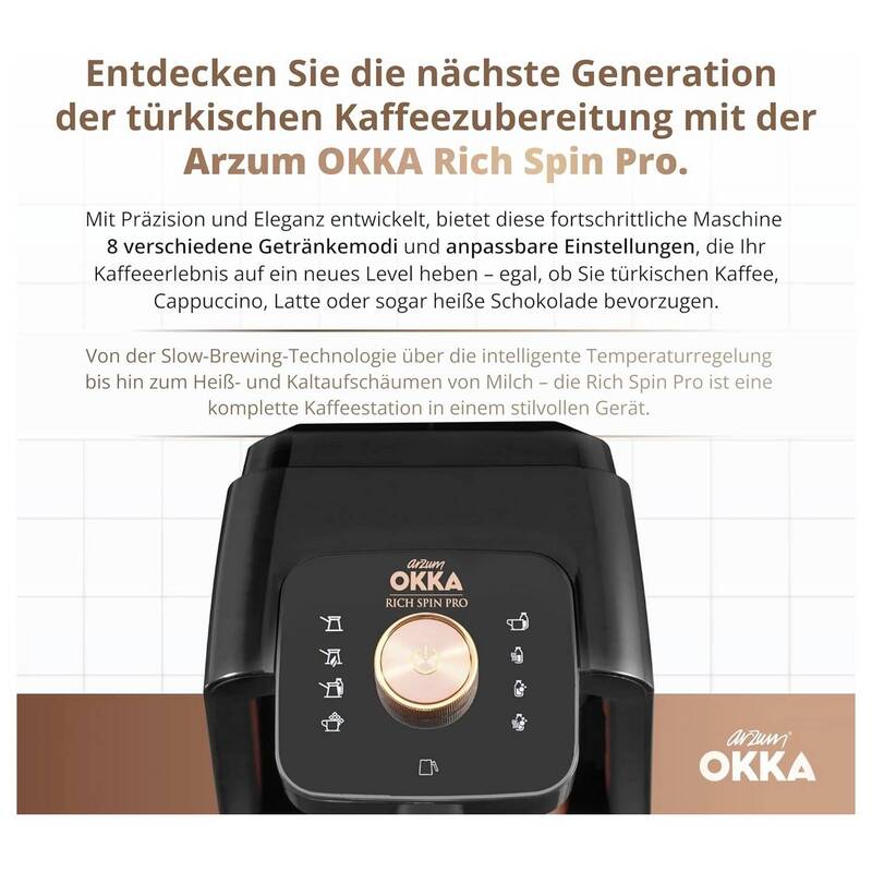 Arzum Kaffeemaschine Mokkakocher Espressokanne Milchaufschäumer Bronze 5 Tas183 - 8693184916643