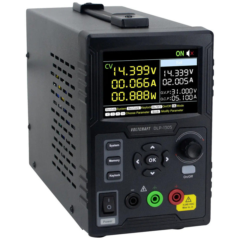 VOLTCRAFT Labornetzteil Netzgerät DLP-1305 Stromversorgung USB Kabel Sicherung - 4064161230412