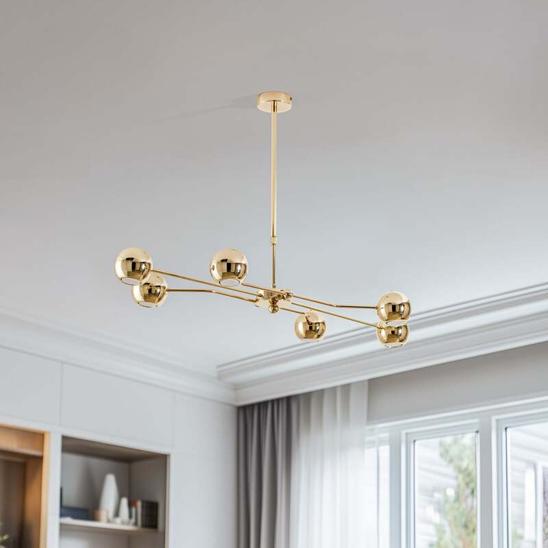 Jupiter Hängeleuchte Tiana Pendelleuchte gold Stahl  dimmbar LED 6flg SIEHE TEXT - 5905962019785