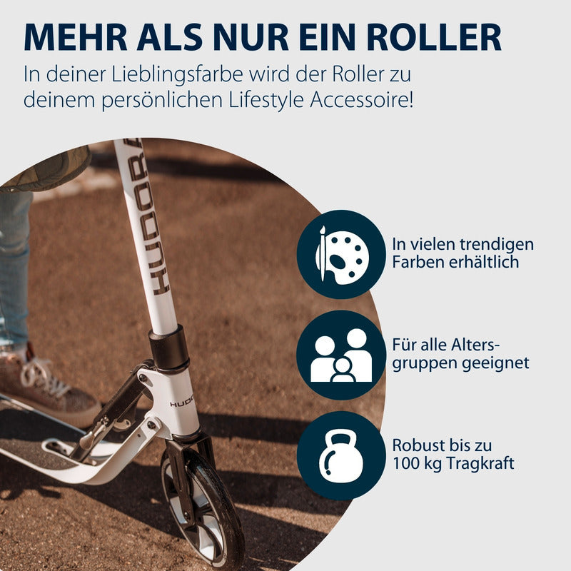 HUDORA BigWheel 205 Advanced Tretroller schwarz für 4-99 Jahre, höhenverstellbar - 4005998141656