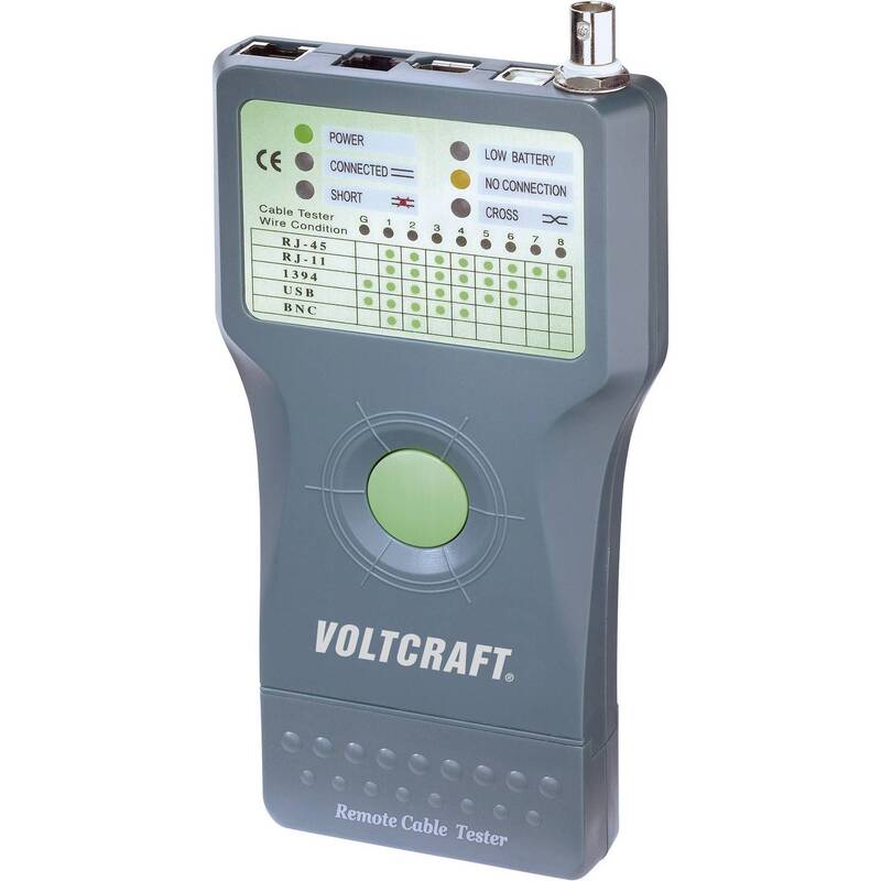 Voltcraft Kabeltester CT-5 Netzwerk Tester Identifikation RJ-11 RJ-45 USB BNC - 4016138520538