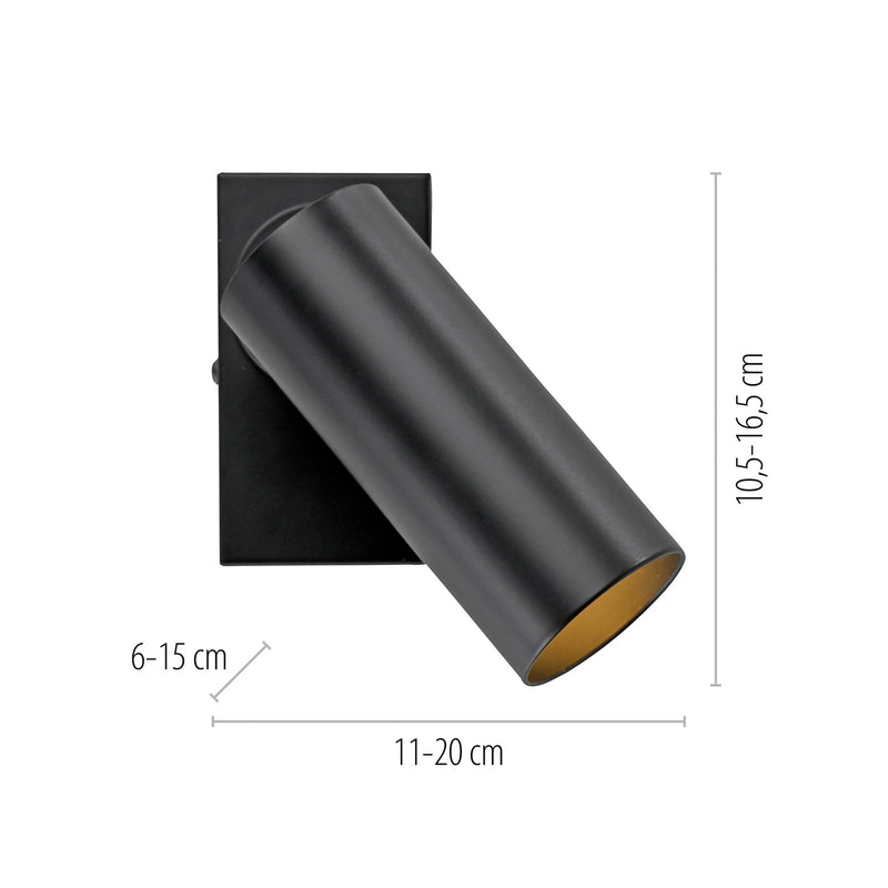 SCHÖNER WOHNEN-Kollektion Wandstrahler RIK LED Wandleuchte Lampe schwarz 20cm - 4043689018320