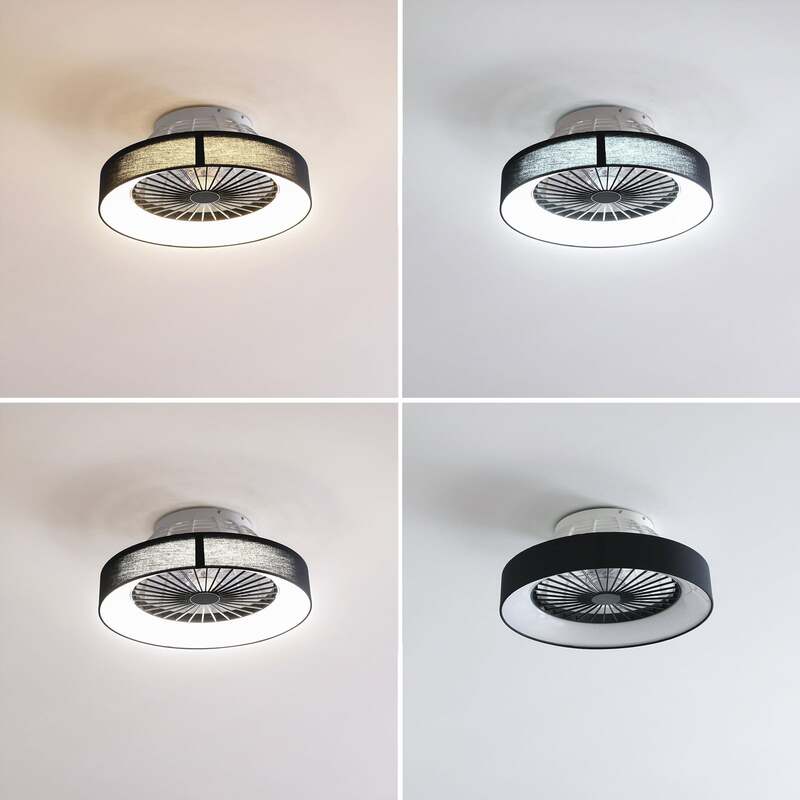 Lindby LED-Deckenventilator Mace schwarz 47 cm leise dimmbar für 15 m² - 4251911780192