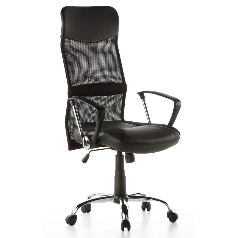 hjh OFFICE Bürostuhl Chefsessel ARTON 20 Drehstuhl Stuhl Netz Kunstleder schw953 - 4260182533345