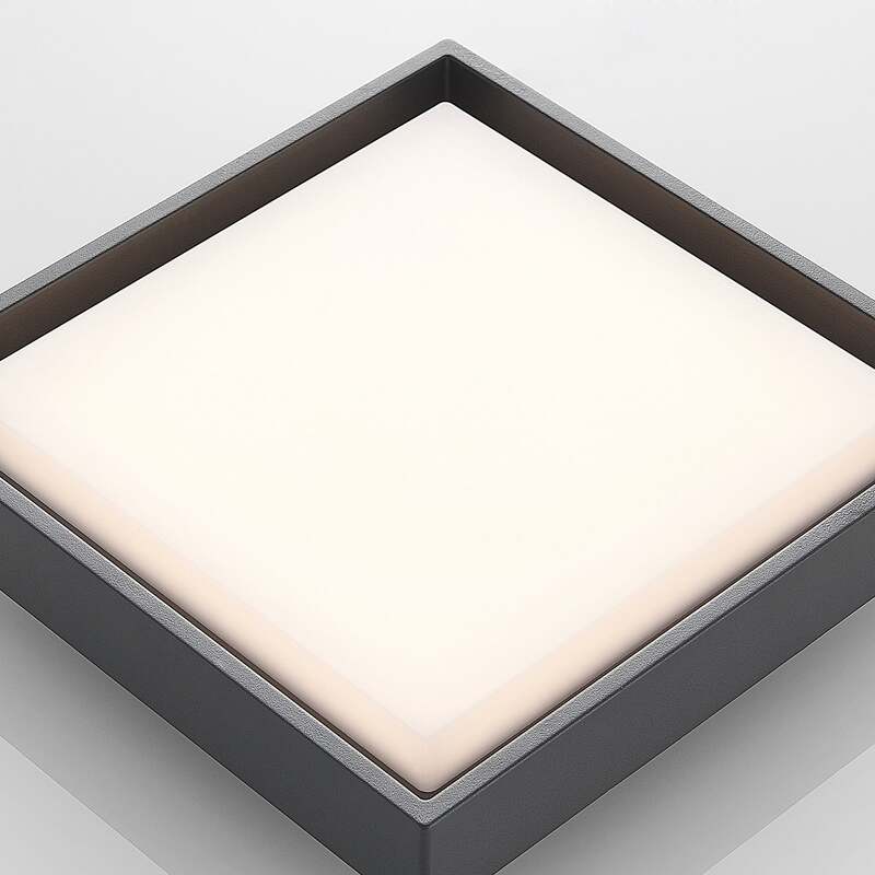 Lucande Deckenleuchte Außenlampe LED Birta dunkelgrau Aluminiumdruckguss IP54 - 4251096556087