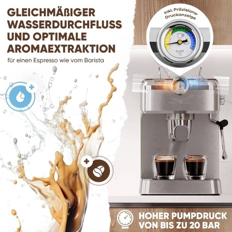 Profi Cook PC-ES KA 1267 INOX Espressomaschine Kaffeeautomat Edelstahl Kaffee - 4006160012675