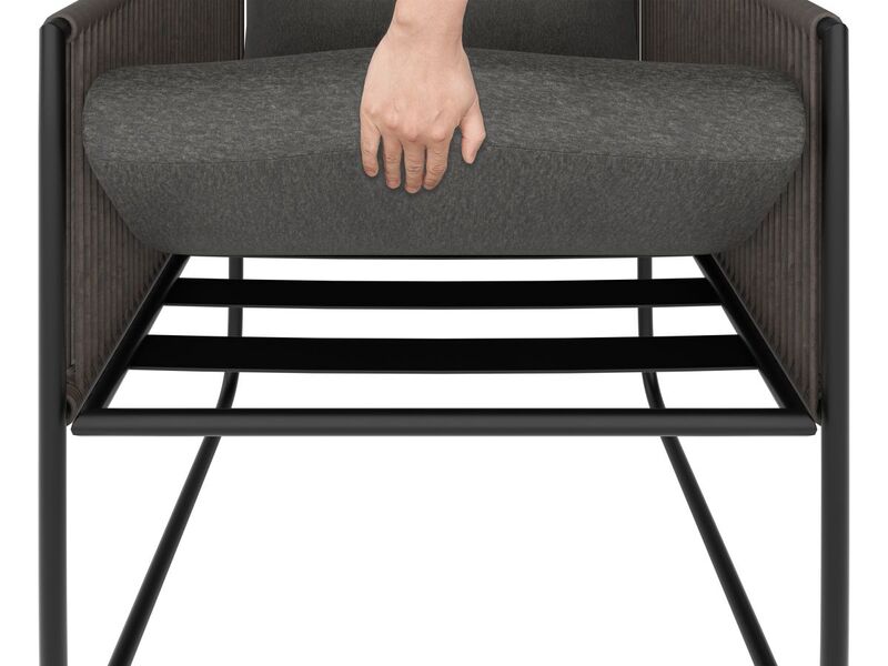 Lounge-Set Fullerton 3-teilig Wicker Stahl anthrazit-grau Gartenmöbel Sitzgruppe - 4007873338045