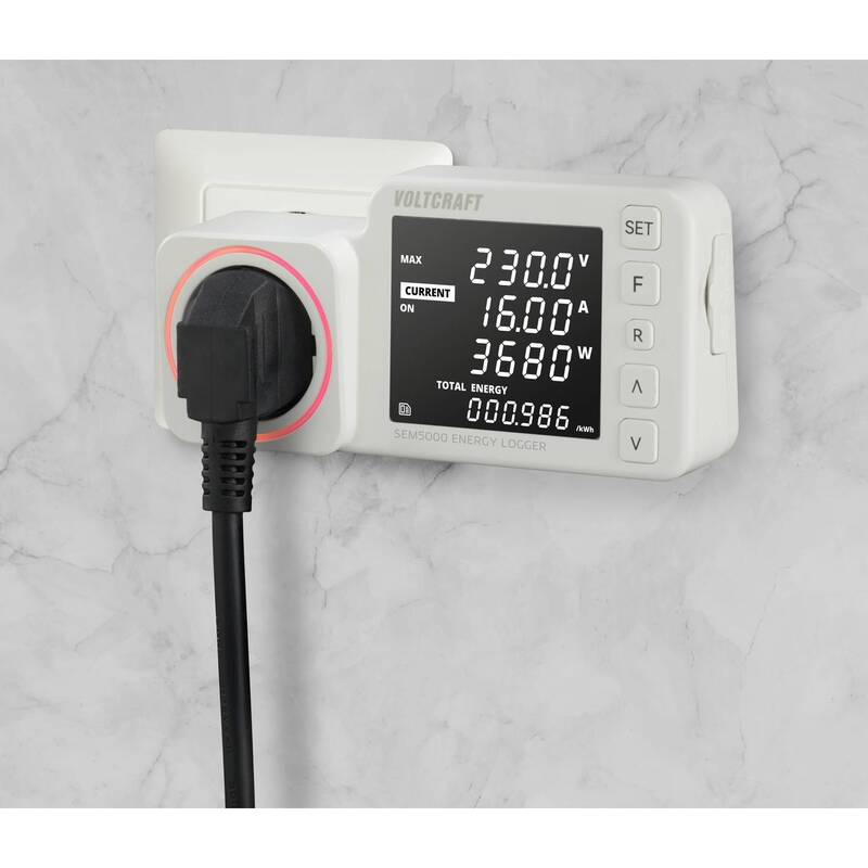 VOLTCRAFT Energiekostenmessgerät Kostenprognose Alarmfunktion Überspannungsalarm - 4064161218847