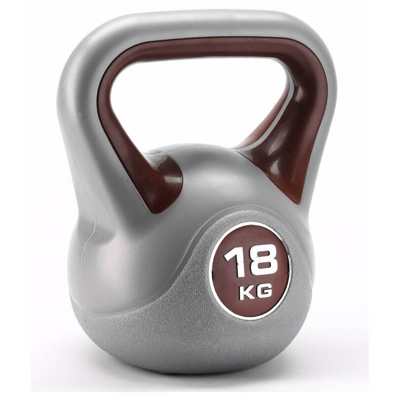 York Kettlebell 18 kg Vinyl-Kettlebell Fitnessgerät Ergonomisch Bordeauxrot - 0014961100099