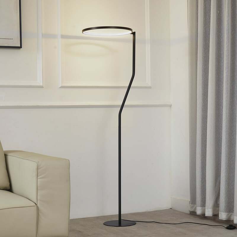 Lindby Stehlampe Stehleuchte LED Bogenlampe Rayon mattschwarz Metall Aluminium - 4251911794427