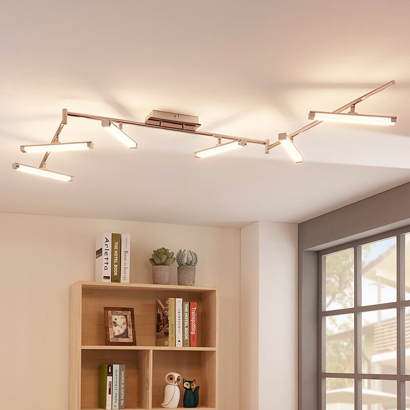 Lindby Deckenleuchte Deckenlampe LED Pilou dimmbar chrom sechsflammig modern - 4251096546897