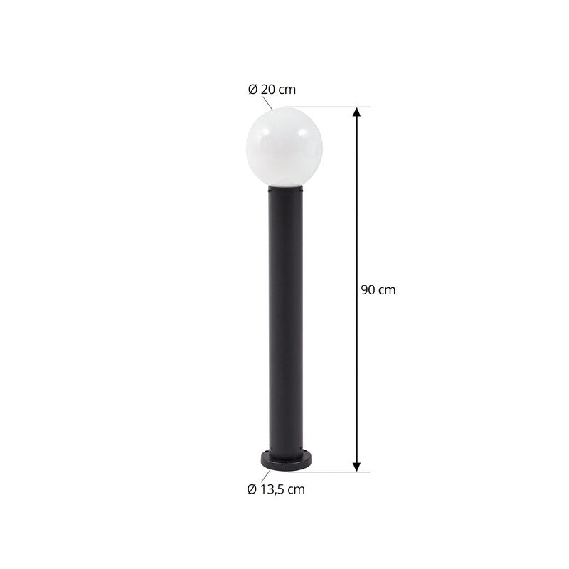 Lindby Wegeleuchte außen Dangan H 90cm Glas Metall Außenbeleuchtung weiß - 4251911798937