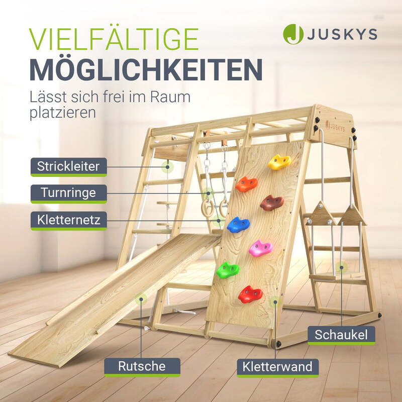 Klettergerüst Indoor für Kinder Maxi Spielgerüst Motorik Kreativität Zubehör - 4262437183282