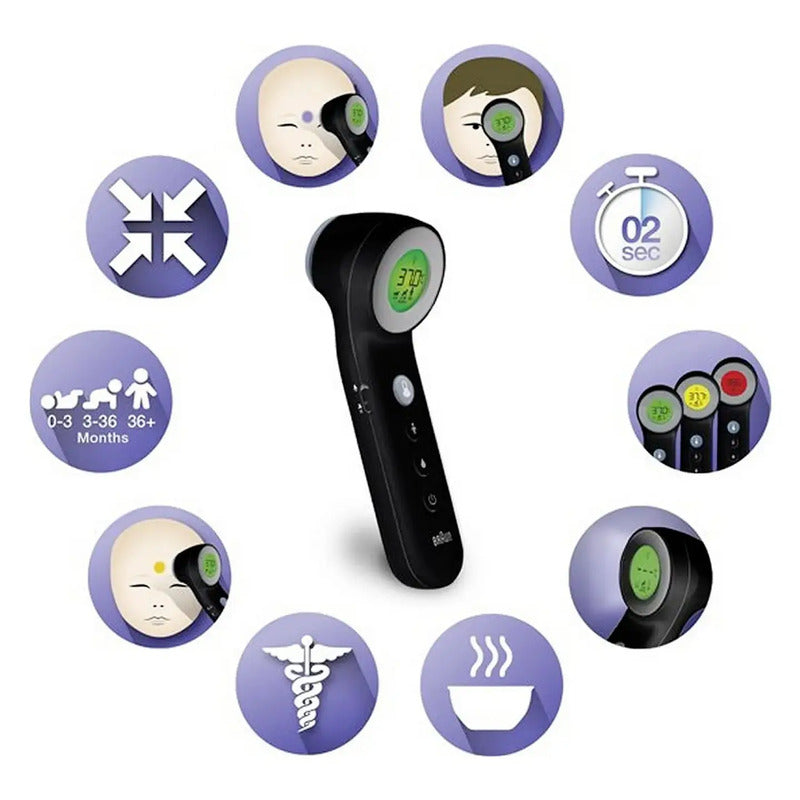 Braun Fieberthermometer berührungslos schwarz No touch + touch 2 Sekunden messen - 4022167204004