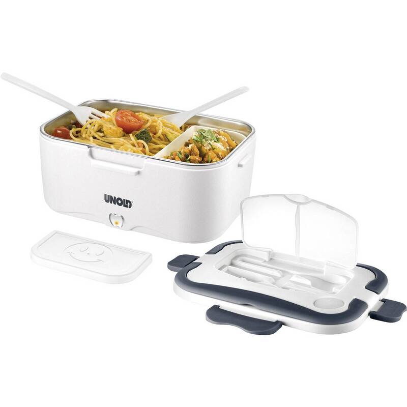Unold Elektrische Lunchbox 1,5l Edelstahlbehälter grau weiß für unterwegs 35W - 4011689588501