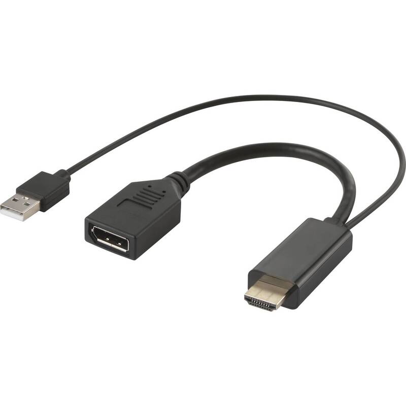 Renkforce Rf-4777274 HDMI Displayport Adapter Black 4K UHD 15cm - 4064161187334