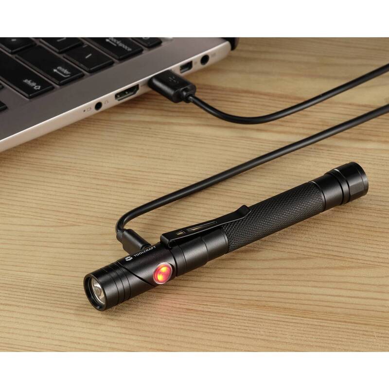 Toolcraft Taschenlampe SMD LED 2-in-1 mit Stroboskopmodus USB-C Gürtelclip - 4064161223551