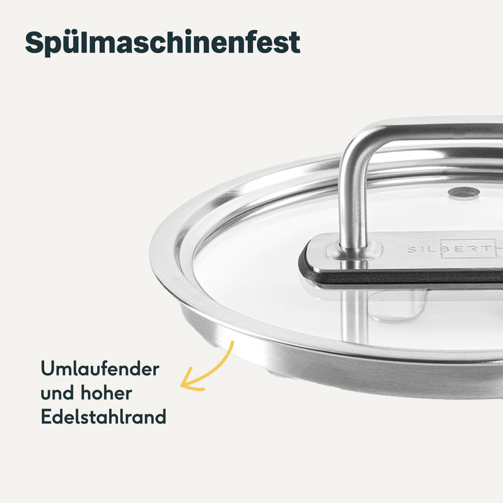 SILBERTHAL Glasdeckel Topf Deckel Bratpfanne Kochdeckel 16 cm 2 STÜCK - 4260470463149