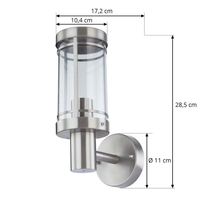 Lindby Außenwandleuchte Djori Außenlampe Wandleuchte Wandleuchte E27 Edelstahl - 4251096528718