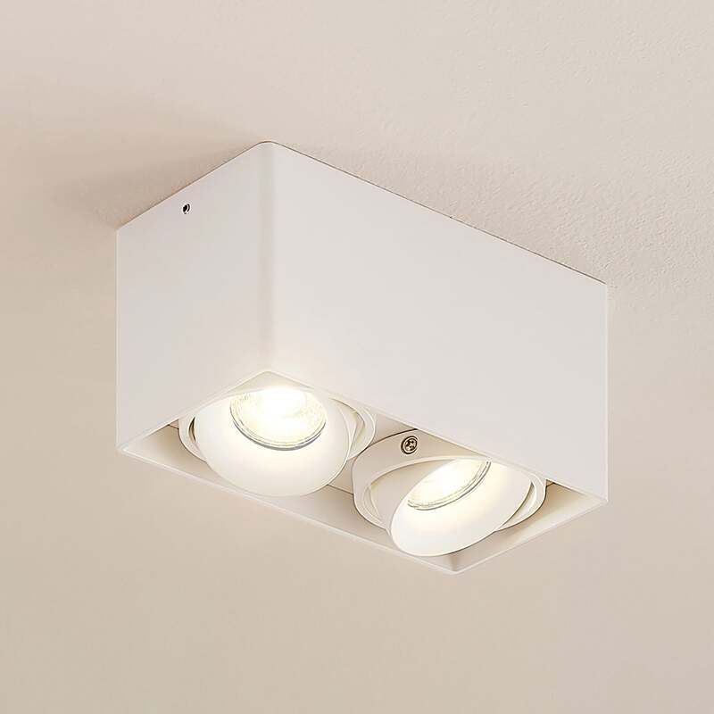 Arcchio Downlight Kubika LED Deckenlampe dimmbar 2-flg weiß Aluminium 19cm - 4251096579314