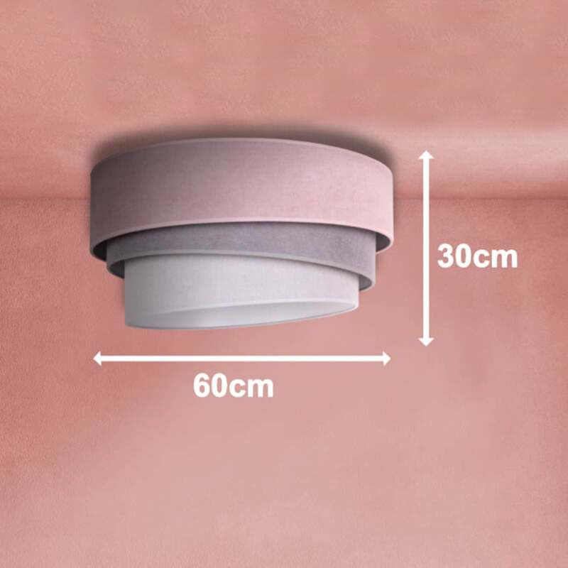 Euluna Deckenlampe Deckenleuchte Pastell Trio LED Lampe dimmbar pink grau Ø60cm - 5903689184076