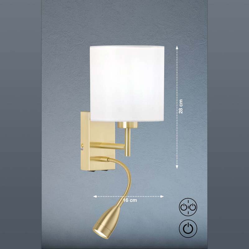 FISCHER & HONSEL Wandlampe Dreamer LED Wandleuchte Leuchte messing weiß 28cm - 4003694303125