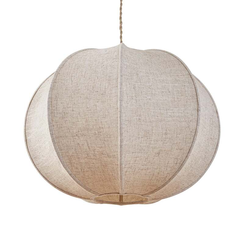 Lindby Hängeleuchte Pendelleuchte Elfie Textil Leinen beige E27 47 cm - 4255830906503