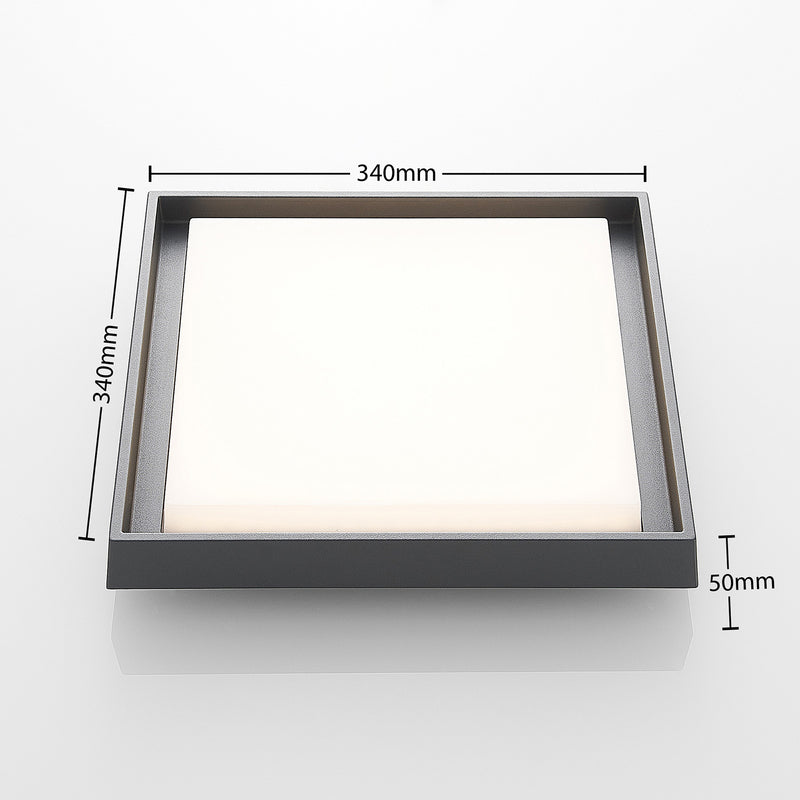 Lucande Deckenleuchte Lampe LED Außen dunkelgrau weiß Aluminiumdruckguss quadrat - 4251096556094
