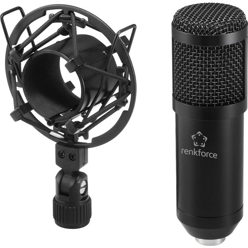 Renkforce RF-MIC-510 USB-Mikrofon Stand inkl. Koffer Spinne Windschutz 3m Kabel - 4064161175911