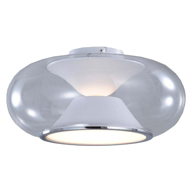 Lucande LED-Deckenleuchte Orasa Glas weiß klar Ø 43 cm 21 cm Höhe 1900 lm - 4251911778779